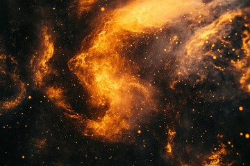 Wall Mural - Yellow and Black Starry Space