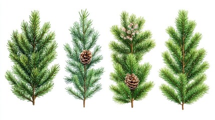 Sticker - A group of pine trees with cones