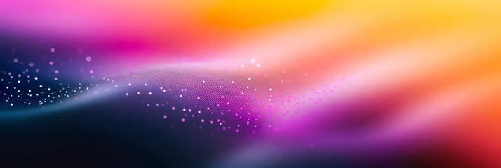 Aufkleber - Vibrant waves of color flow seamlessly, showcasing a mesmerizing gradient from deep blue to warm orange, interspersed with sparkling accents reminiscent of stars