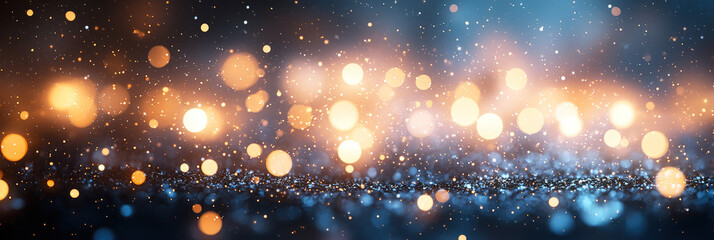 Leinwandbilder - Soft bokeh lights illuminate a dark background, creating a magical nighttime ambiance filled with shimmering colors. Perfect for background use in videos and projects