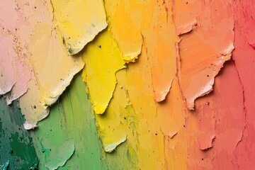Aufkleber - A close-up shot of a multicolored wall with peeling paint