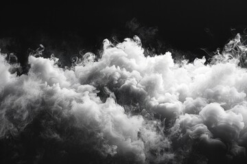 Aufkleber - A black and white photo of a dense cloud of smoke