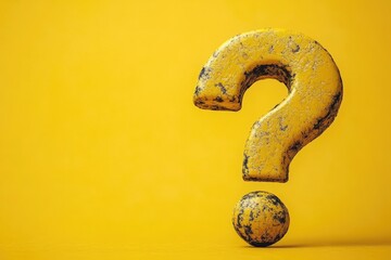 Poster - A bright yellow question mark symbol on a matching background