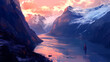 © Thiago - Geiranger fjord, norway. Fjord. Illustration