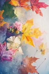 Wall Mural - A detailed view of autumn leaves, great for fall-themed designs and projects