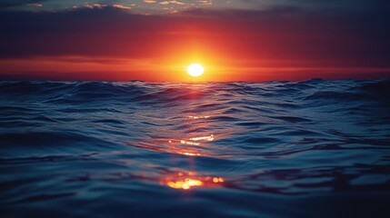 Wall Mural - sunset over calm ocean waters