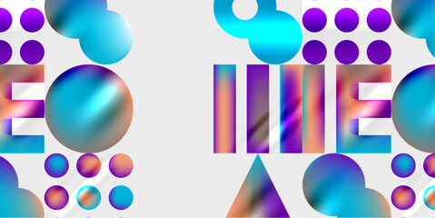 Aufkleber - Triangles, circles, squares, rectangles design. Vector Illustration For Wallpaper, Banner, Background, Card, Book Illustration, landing page