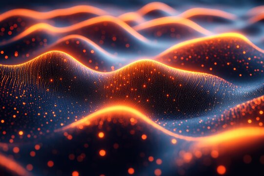 A digital illustration of wave patterns and dots, suitable for use in presentations or data visualization