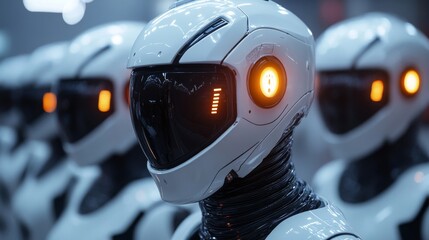 Poster - AI bots revolutionizing communication automation in a futuristic setting