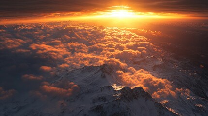 Wall Mural - mountain sunset