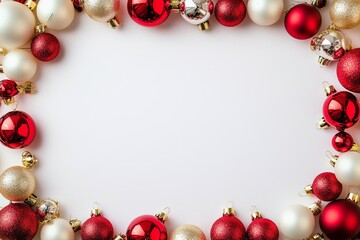 Wall Mural - A Christmas-inspired border with a white backdrop, designed for holiday celebrations.