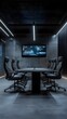 © Ivana - A high-tech conference room with large LED screens and comfortable seating for ten people, all surrounded by advanced tech equipment and digital displays