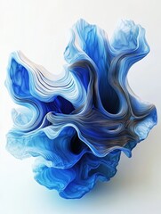 Canvas Print - Blue White Sculpture on White Surface