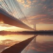 © Piotr - A modern cable bridge with sleek design spanning a large river