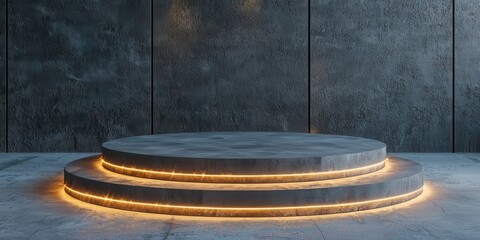 Poster - Large concrete platform with two steps