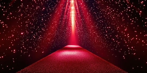 Poster - Red carpet with red lights shining on it