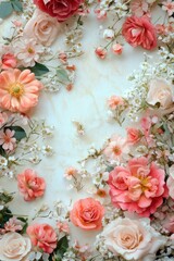 Wall Mural - Pink and White Flower Cake