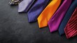 © Raul - A vibrant array of neckties in various patterns and colors, showcasing formal fashion and style.