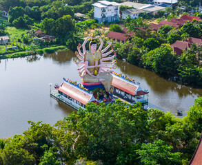 Wall Mural - Aerial view of Wat Plai Laem in koh Samui island, Thailand