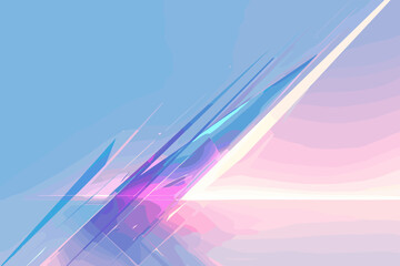 Wall Mural - Blue sky with a pinkish purple line. The line is curved and has a white stripe flat vector illustration