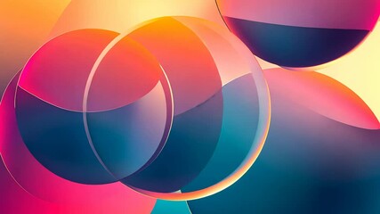 Poster - Colorful abstract spheres with gradient lighting, modern art concept