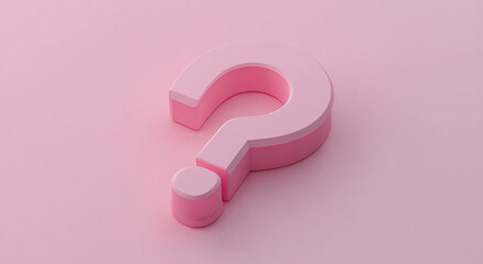 Aufkleber - Soft pink question mark stands out against a muted background in a creative design concept