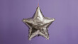 © Arugula Pica - Piñata in a Form of a Star Hanging against Clean Purple Background, Kids Party and Fun Games for Children