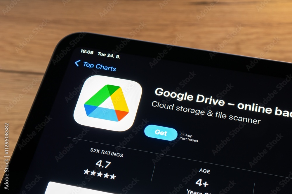 App store with Google Drive mobile cloud storage app to be installed on ...