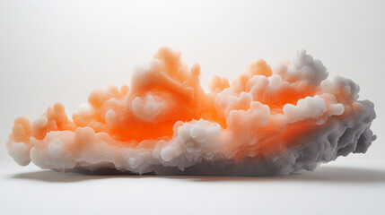 Wall Mural - Abstract Orange and Gray Cloud Formation  3D Render  Texture  Background