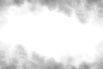 dark smoke or fog frame design isolated on transparent background. black smoke border with empty spa