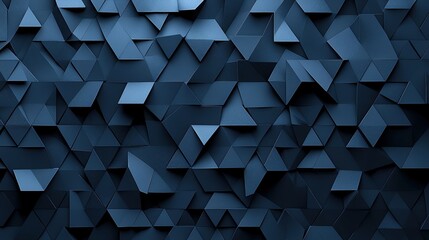 Poster - Abstract geometric pattern of dark blue triangles creating a modern textured background ideal for design projects and digital art