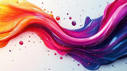Fototapete - Colorful abstract swirl with vibrant paints creating dynamic flow on a light background