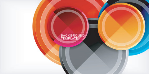 Poster - Minimal geometric abstract background. Circle triangle design