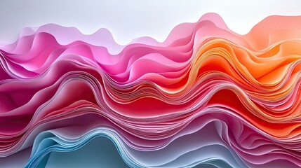 Poster - Colorful layers of paper create an abstract art piece showcasing smooth gradients in bright hues