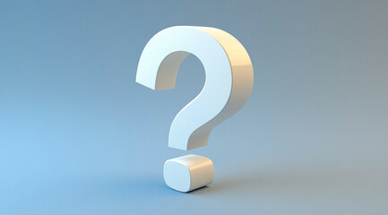 Poster - 3D question mark displayed against a gradient background in a minimalist design setting