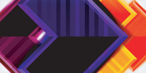 Poster - Arrow symbols created with 3d effects and line texture geometric abstract background
