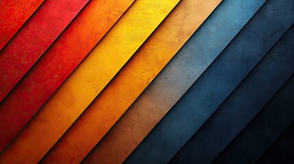 Poster - Colorful diagonal stripes create a vibrant abstract background with warm and cool hues blending harmoniously