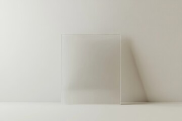 Poster - Frosted glass panel on white background.