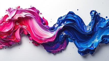 Poster - Swirling pink and blue paint creates vibrant abstract expression of color and motion