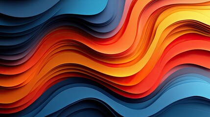 Poster - Dynamic waves of color create a vibrant abstract pattern evoking energy and motion in a modern design