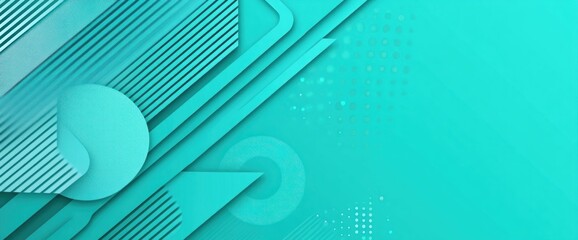 Poster - Abstract teal geometric background with layered shapes and lines. (1)