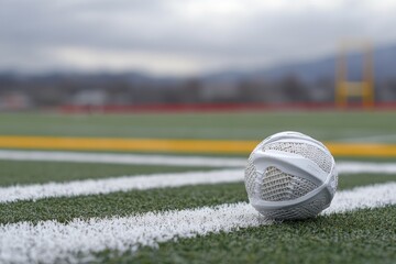 Aufkleber - White sphere on artificial turf field.