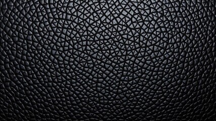 Wall Mural - Sleek and glossy black leather texture with intricate grain patterns, close-up, black, texture