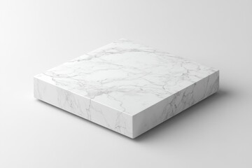 Aufkleber - Square white marble block on white background.