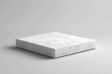 Poster - Square white marble pedestal isolated on white background. (1)