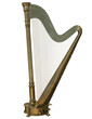 © HWWO Stock - 3D rendered golden harp isolated on transparent background