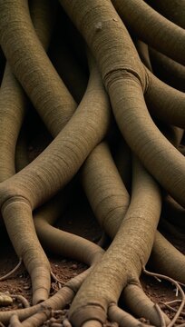 Technology-inspired rendering of a Tree of Life featuring intricate roots