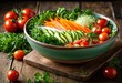 © Yaroslava - colorful vibrant salad bowl featuring fresh ingredients textures greens tomatoes carrots herbs dressing more, rainbow, lgbtq, lgbt, pride, love, equality