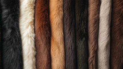 a collection of fur swatches emphasizing their intricate patterns, realistic textures, and premium q