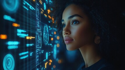 Poster - AI-driven marketing analytics tools enhance strategy and insights in a futuristic workspace setting